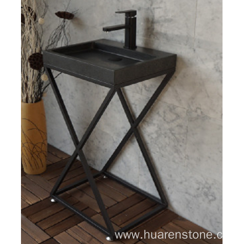 Shanxi black granite pedestal sink